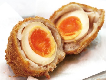 煮玉子カツ<br>Simmered Egg Cutlet Wrapped with Sliced Pork